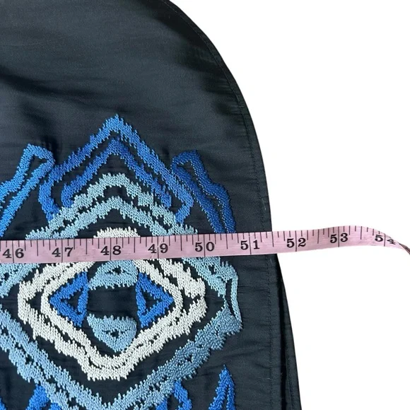 Marie Oliver Ellis Embroidered Dress blue sleeveless maxi dress size medium - Picture 9 of 10